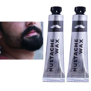 2 Pc Men Mustache Wax Facial Hair Beard Taming Barber Grooming Growth Firm Hold