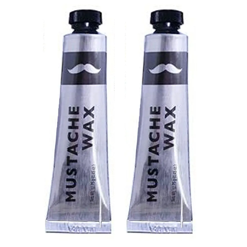 2 Pc Men Mustache Wax Facial Hair Beard Taming Barber Grooming Growth Firm Hold