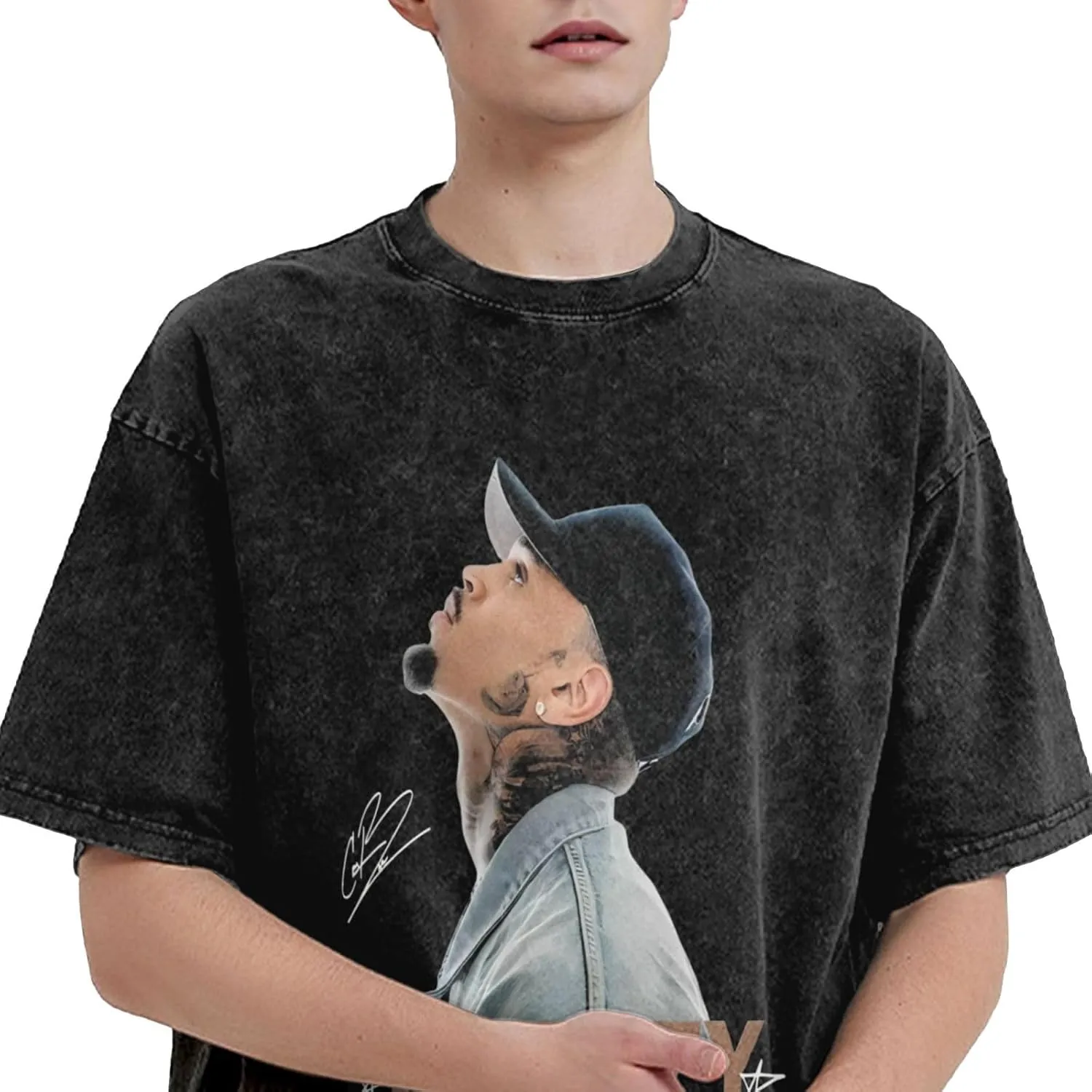 2025 Music Tour T-Shirt Mens Loose Interesting Cotton Retro Tops Black