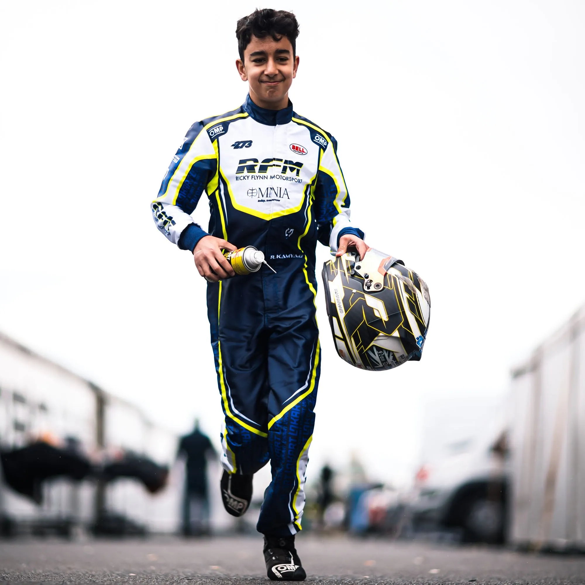 2025 OMP KS-3X ART Karting Suit Black/Yellow Design FIA 8877-2022 Go-Kart Racing