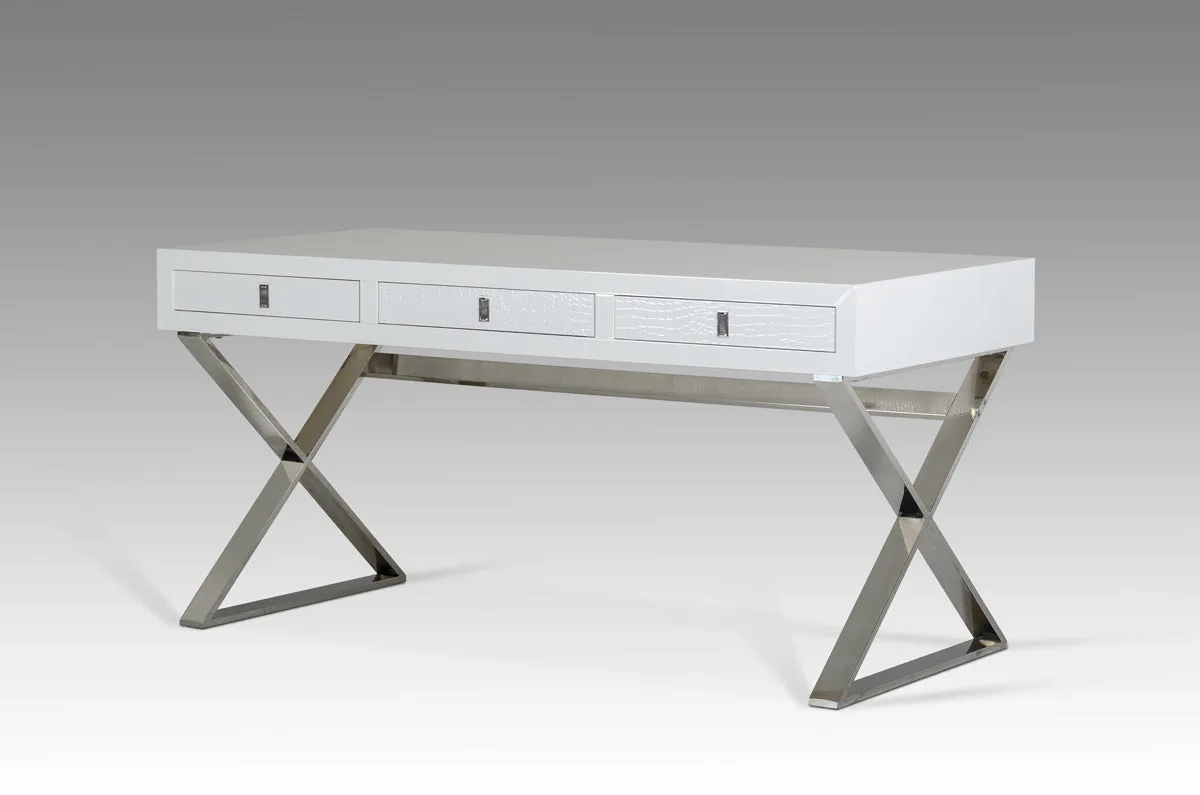 21 Red Crocodile MDF and Steel Desk By Homeroots
