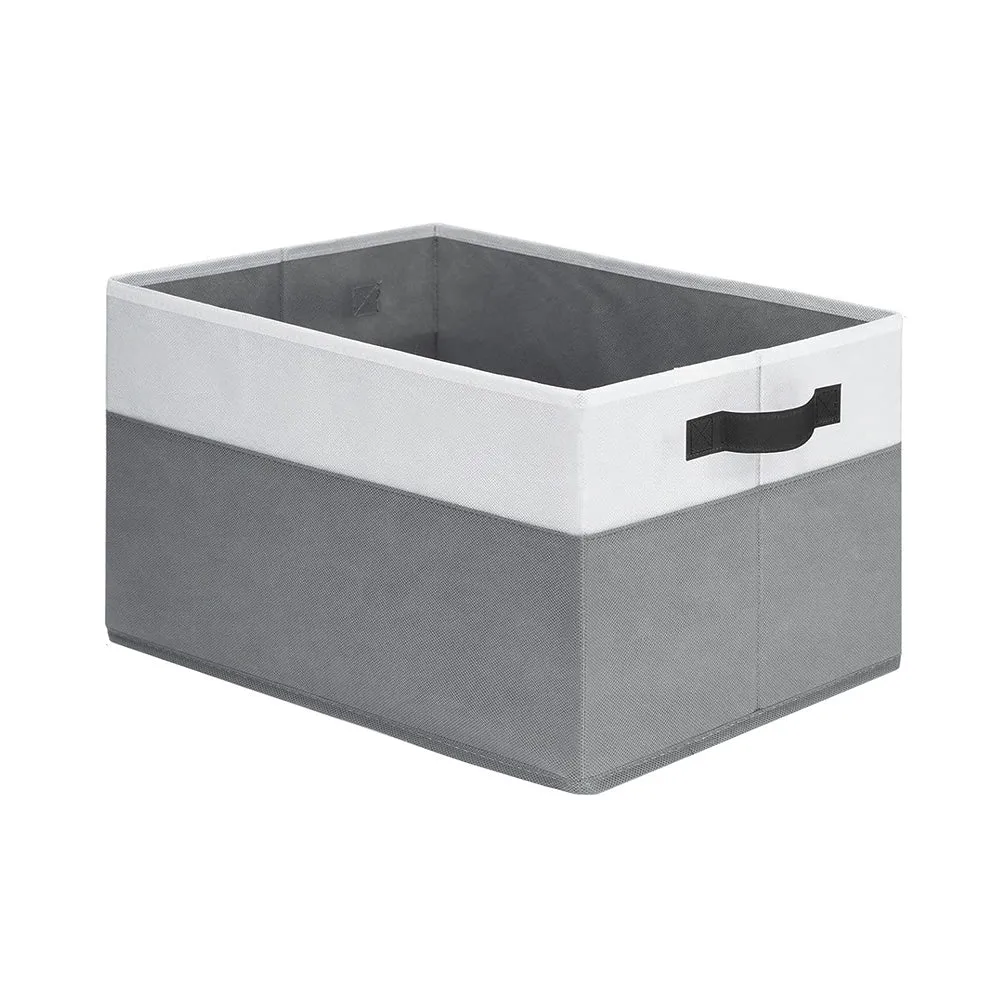 2Pcs Foldable Storage Bins Large Closet Storage Baskets for Clothes Blanket Beddings Towels Gray
