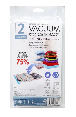2Pk Extra Large Vacuum Storage Bag | 70 x 100cm