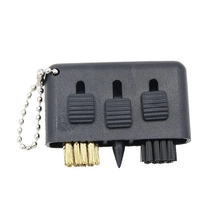 3-Piece Portable Golf Groove Cleaning Brush | Black