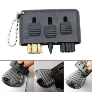 3-Piece Portable Golf Groove Cleaning Brush | Black