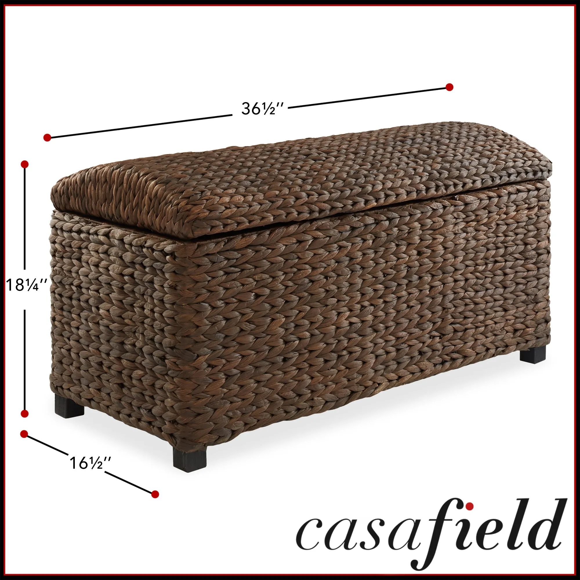 36" Storage Trunk with Curved Lid - Espresso