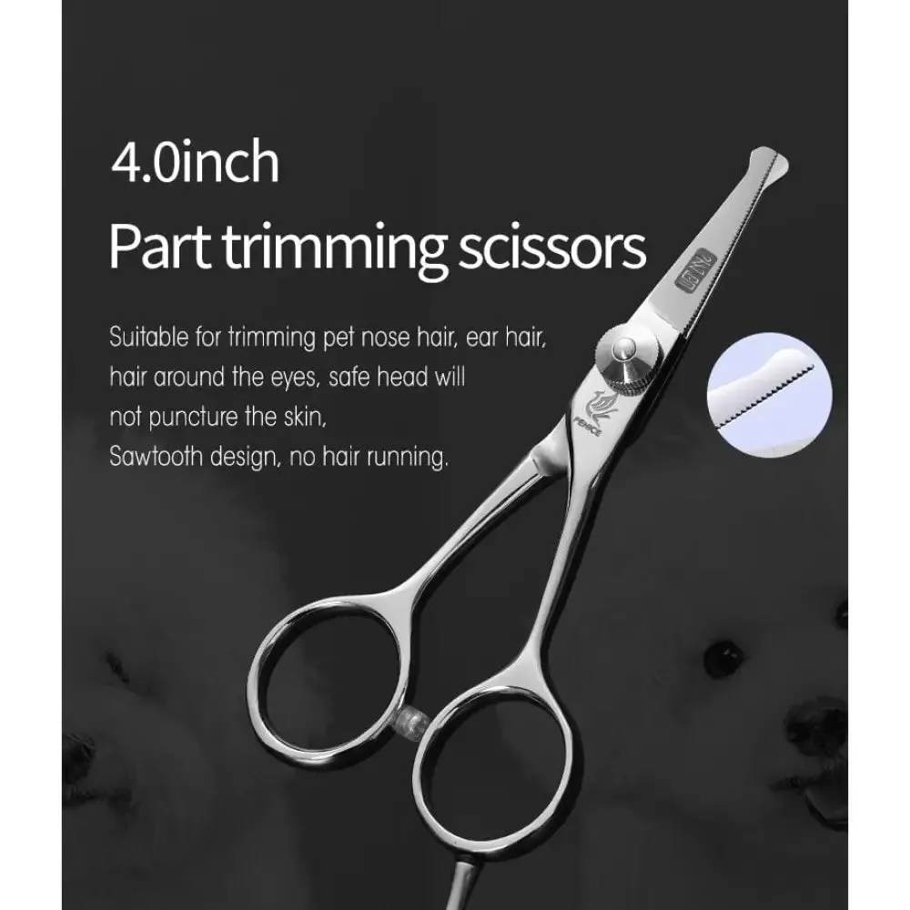 4 Inch Pet Dog Safety Rounded Tips Scissor Grooming Trimming Shears for Face, Ear, Nose & Paw