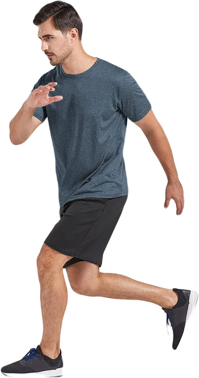 5 Pack Men's Dry Fit T Shirts Athletic Running Gym Workout Short Sleeve Tee Shirts for Men