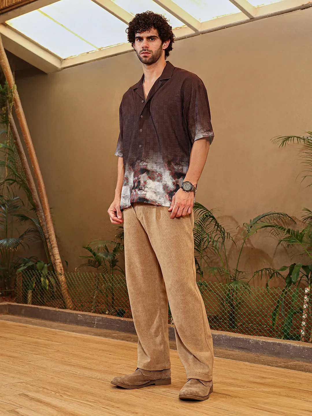 Abstract-Ombre Oversized Shirt