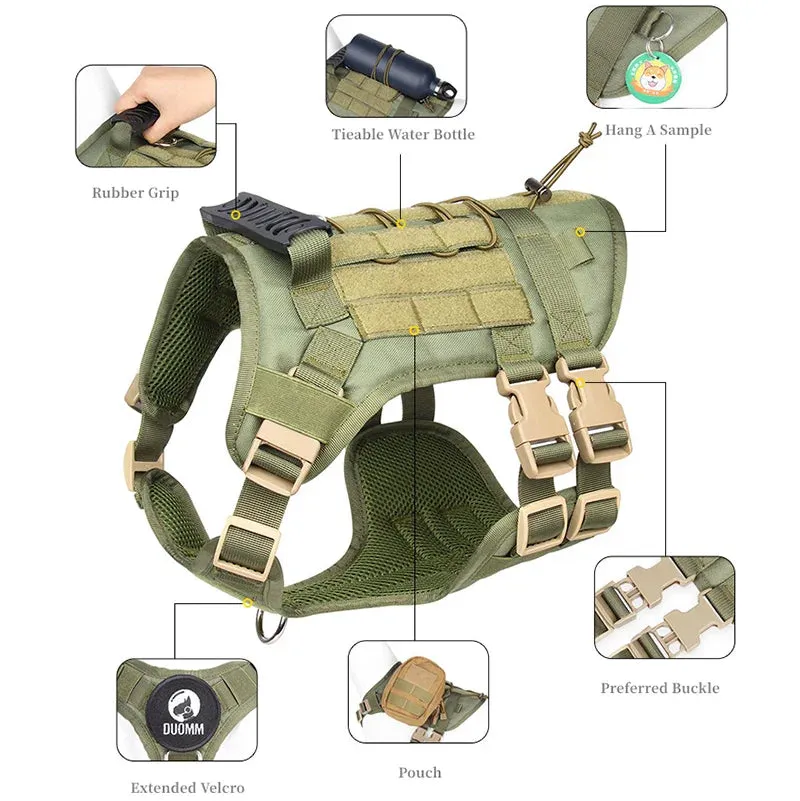 Adjustable Tactical Dog Harness for Medium/large Breeds