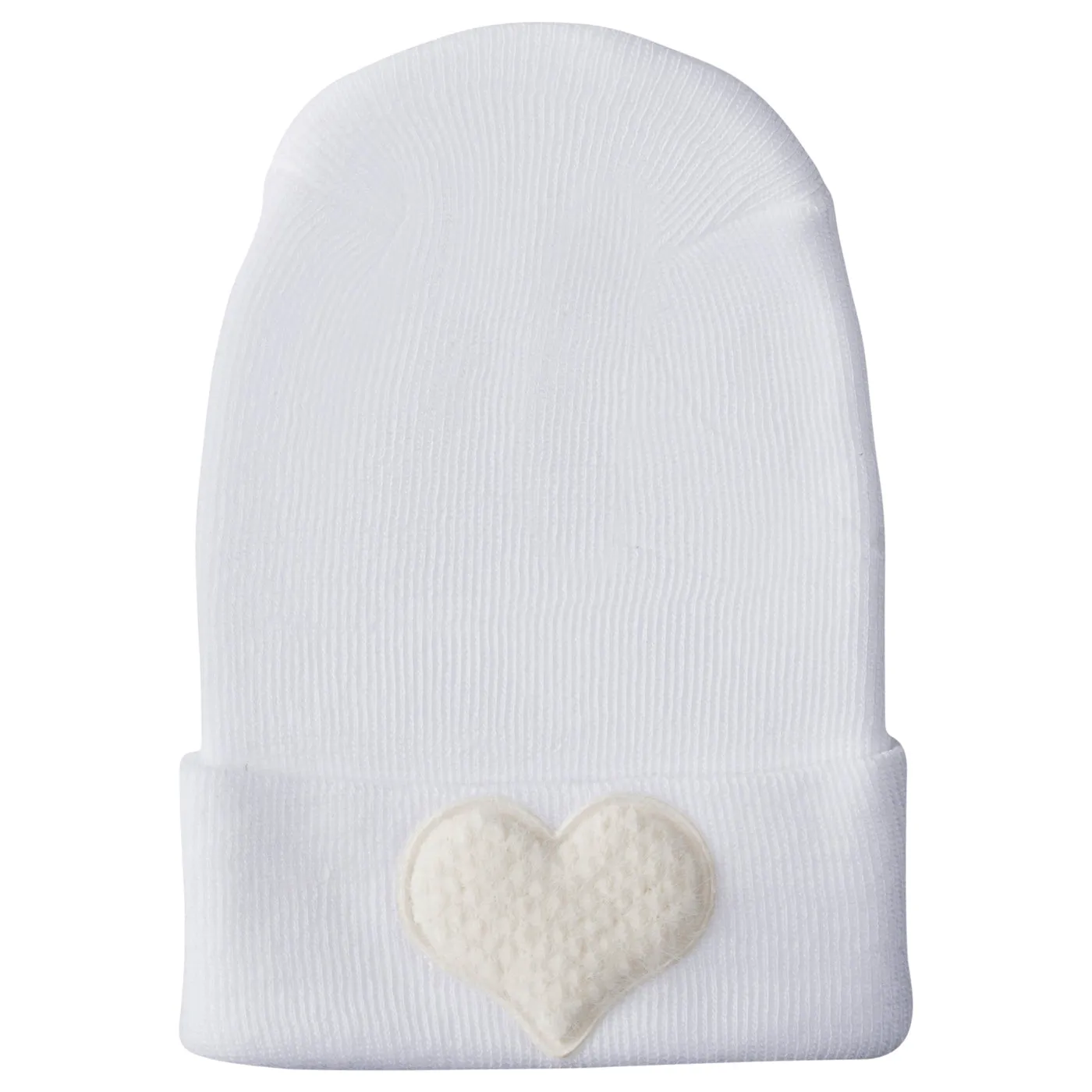 Adora Baby Hospital Hat- Fuzzy Ivory Heart