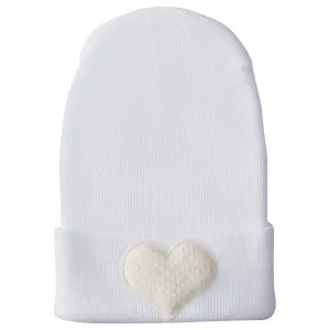 Adora Baby Hospital Hat- Fuzzy Ivory Heart