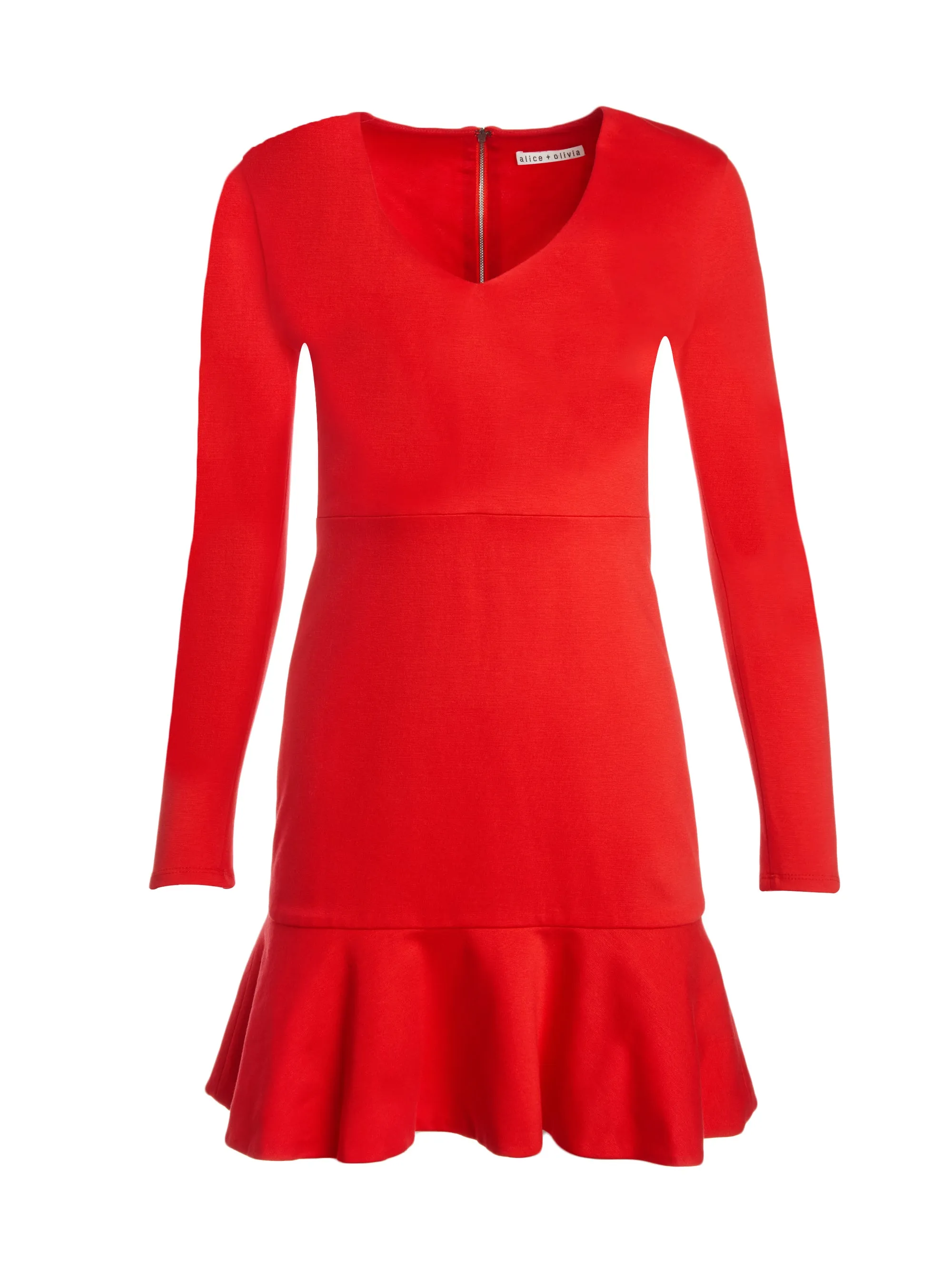 Alice   Olivia- Francine Vneck Fit and Flare Dress