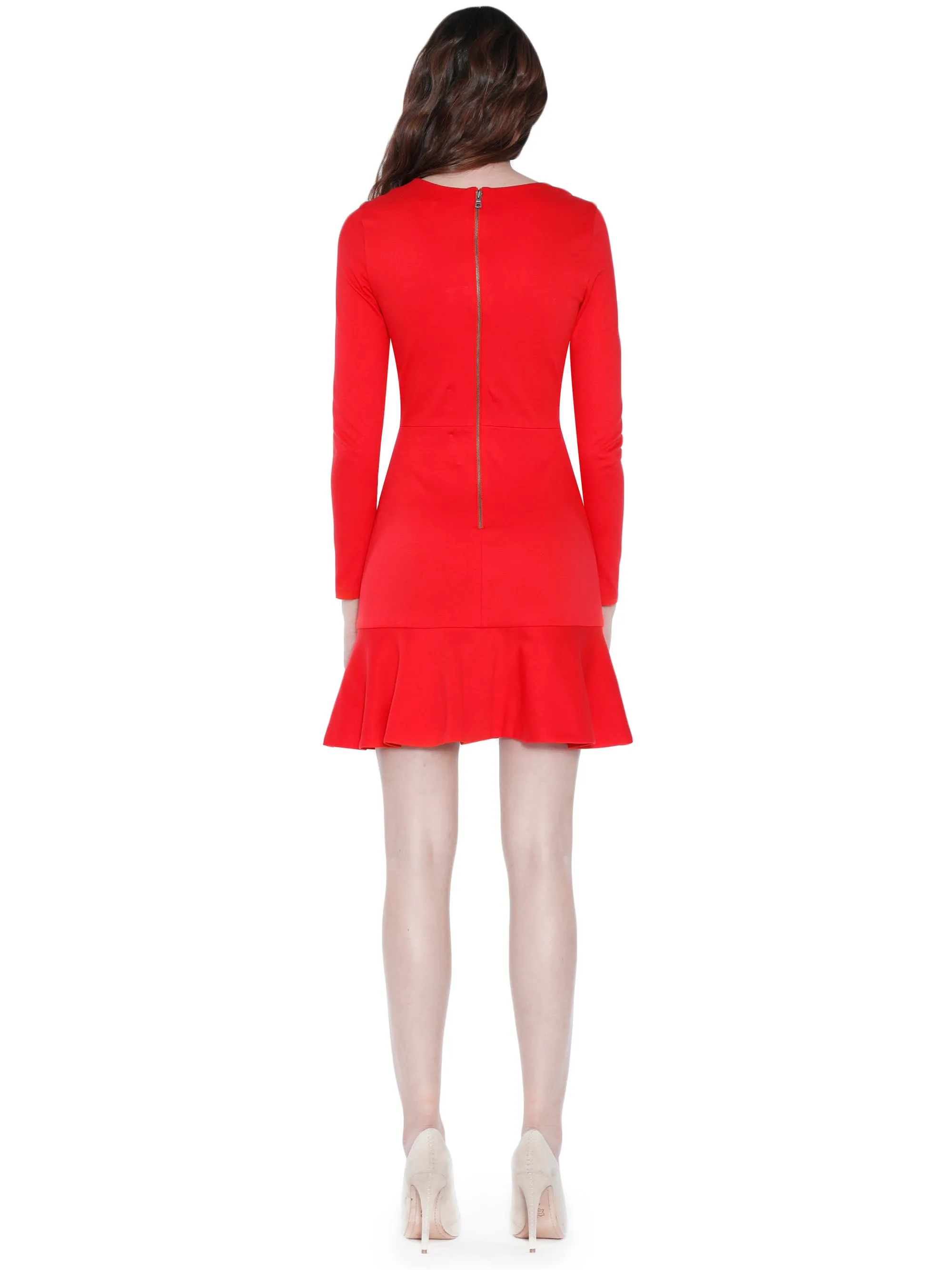 Alice   Olivia- Francine Vneck Fit and Flare Dress