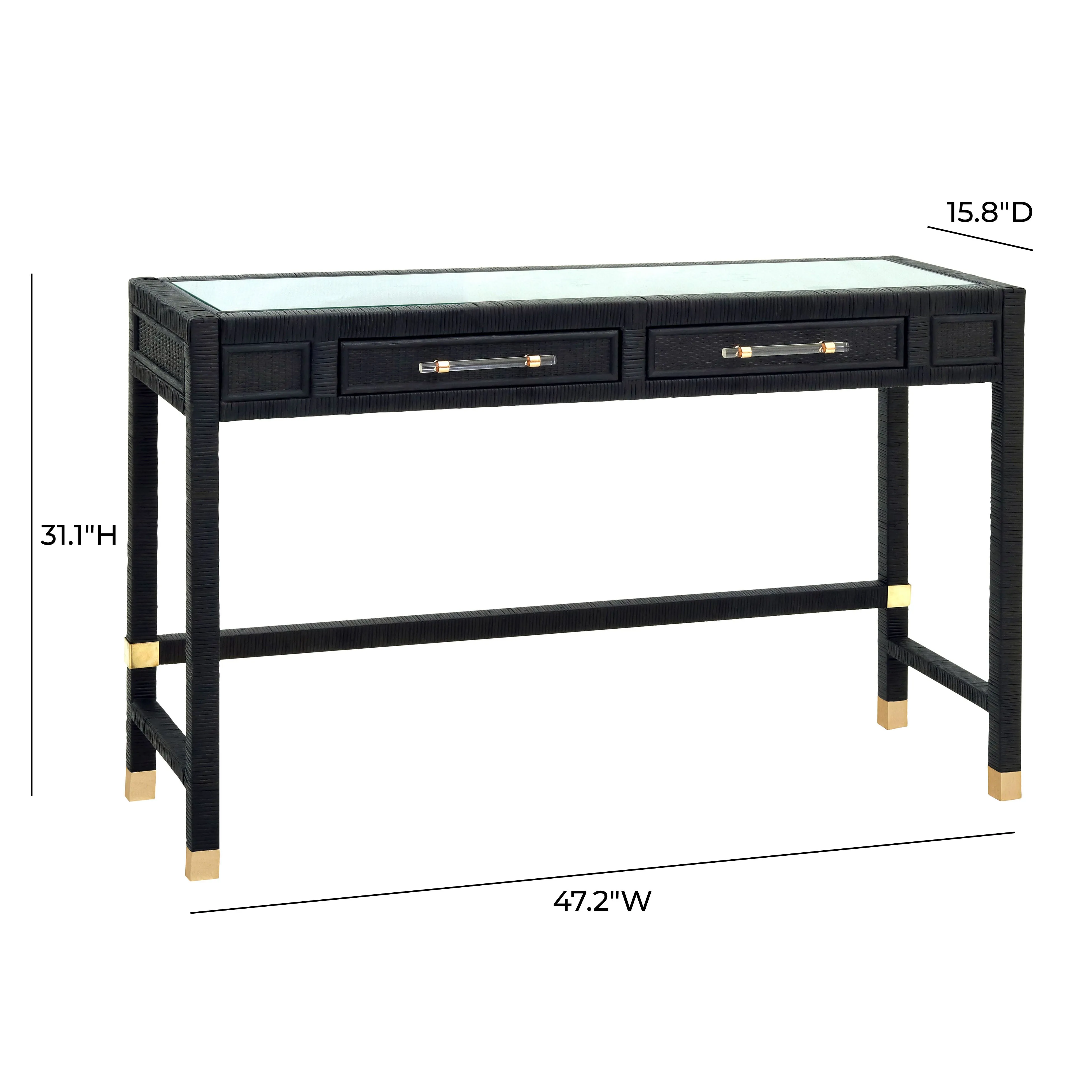 Amara Woven Rattan Desk