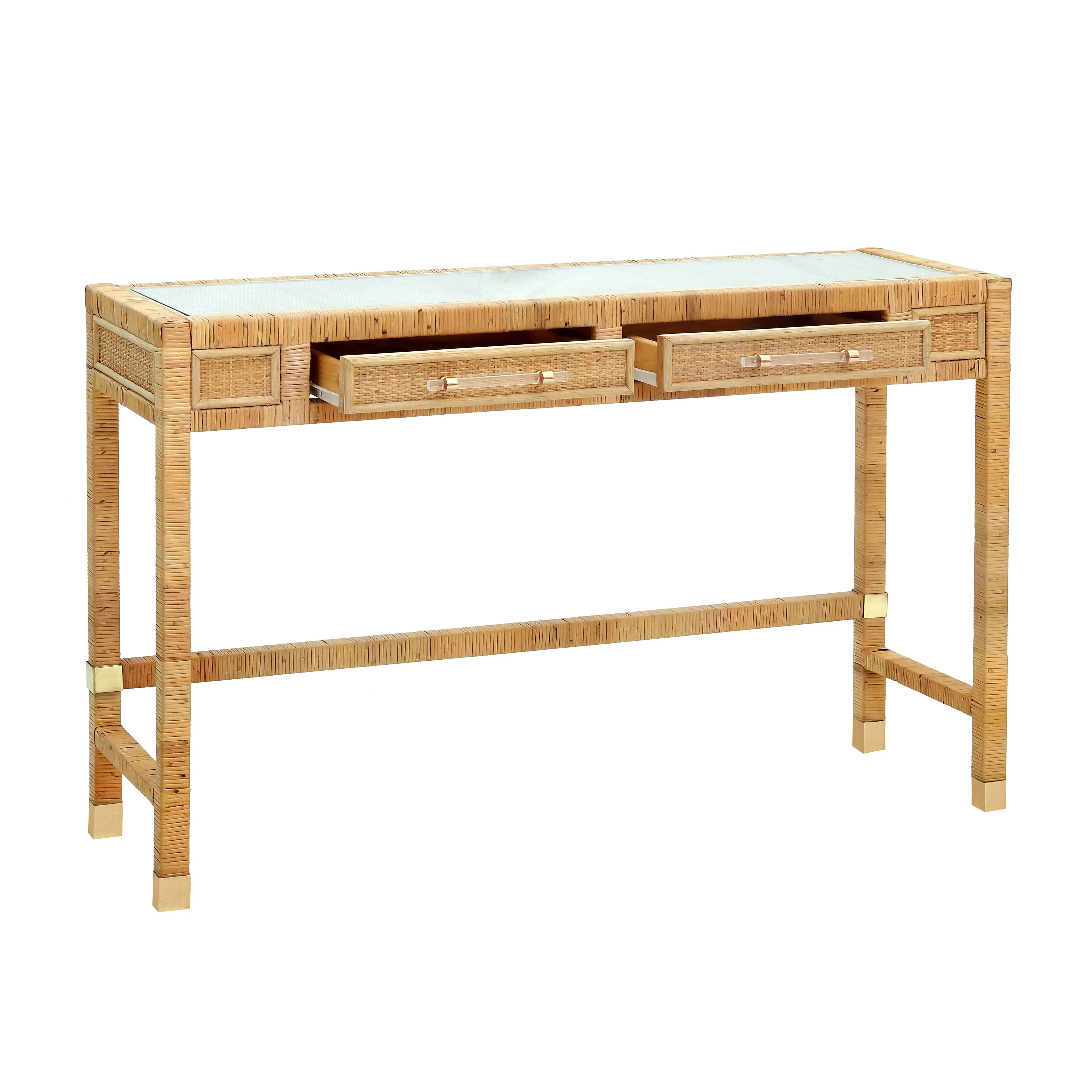 Amara Woven Rattan Desk