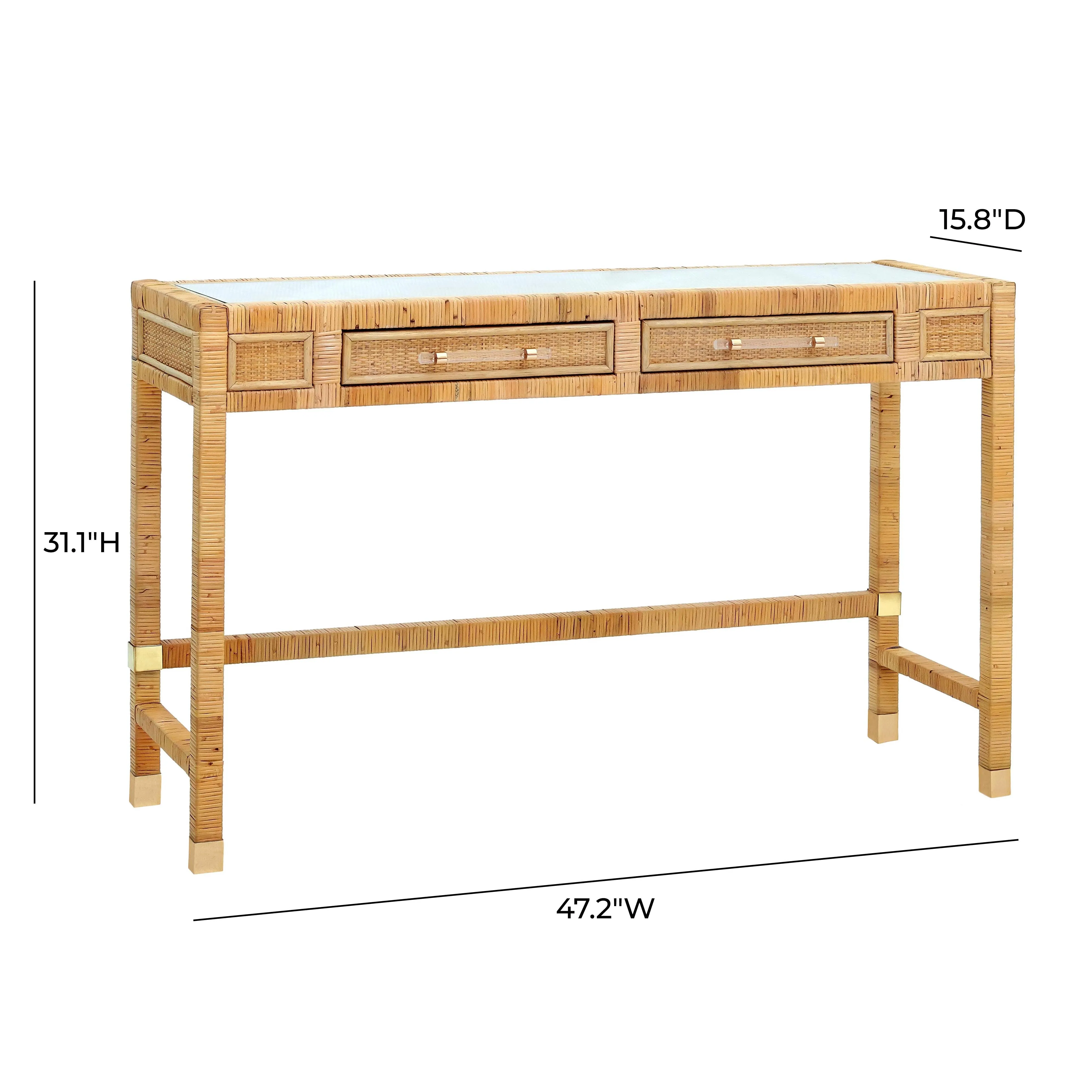 Amara Woven Rattan Desk