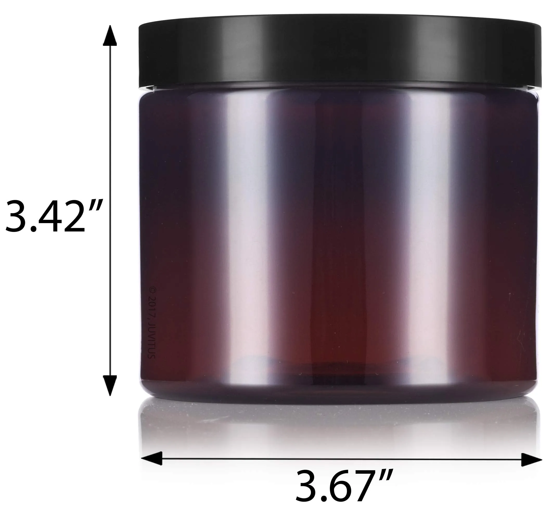 Amber Large 16 oz PET Plastic (BPA Free) Refillable Jar - (8 Pack)