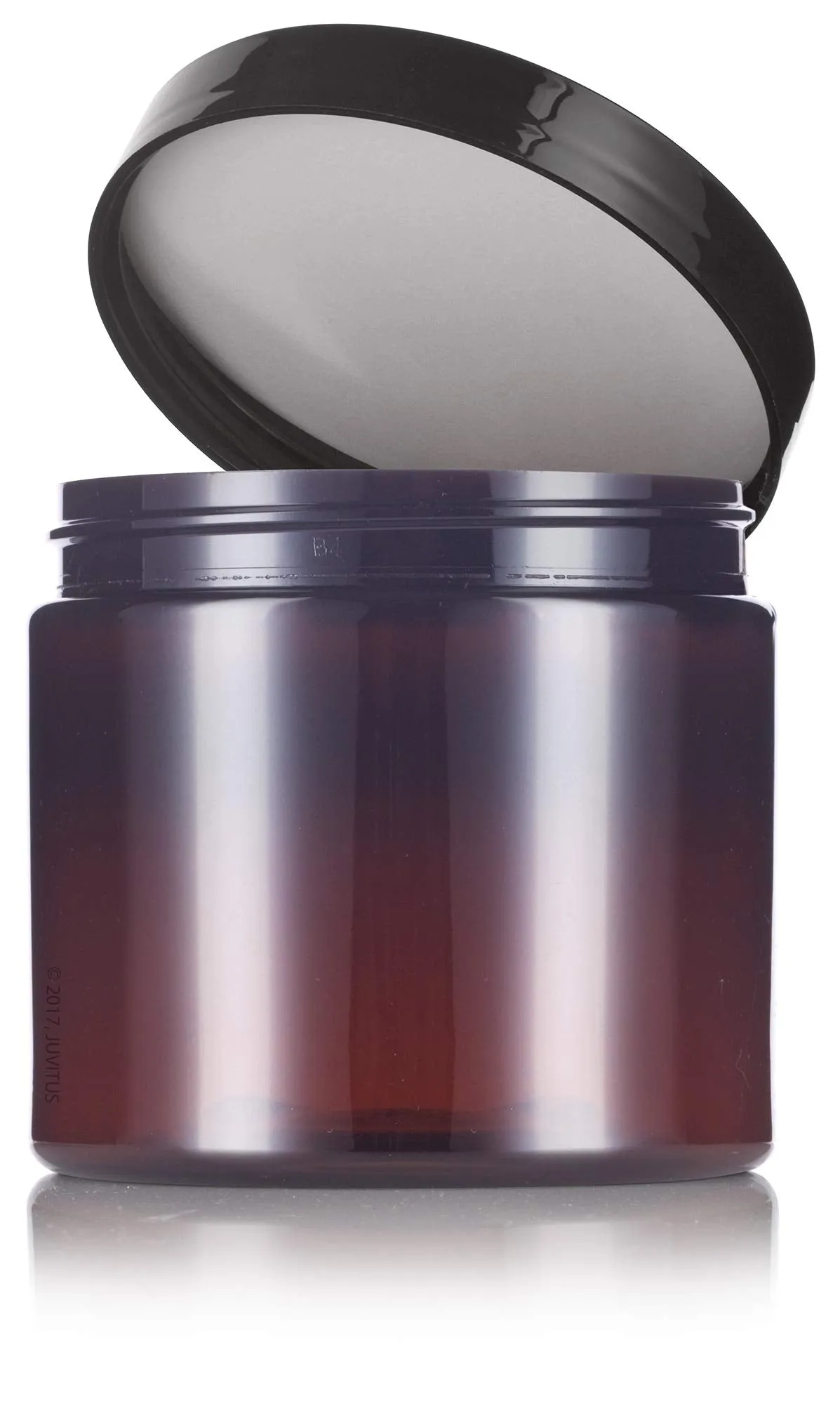 Amber Large 16 oz PET Plastic (BPA Free) Refillable Jar - (8 Pack)