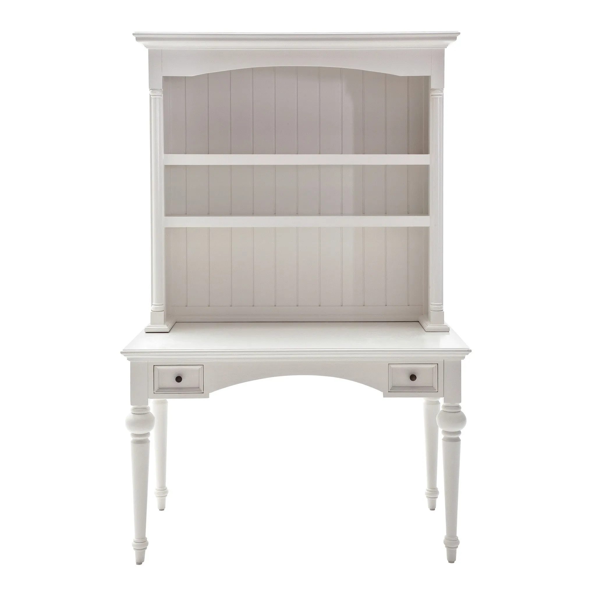Antiqued White Provencial Writing or Computer Desk with Hutch By Homeroots
