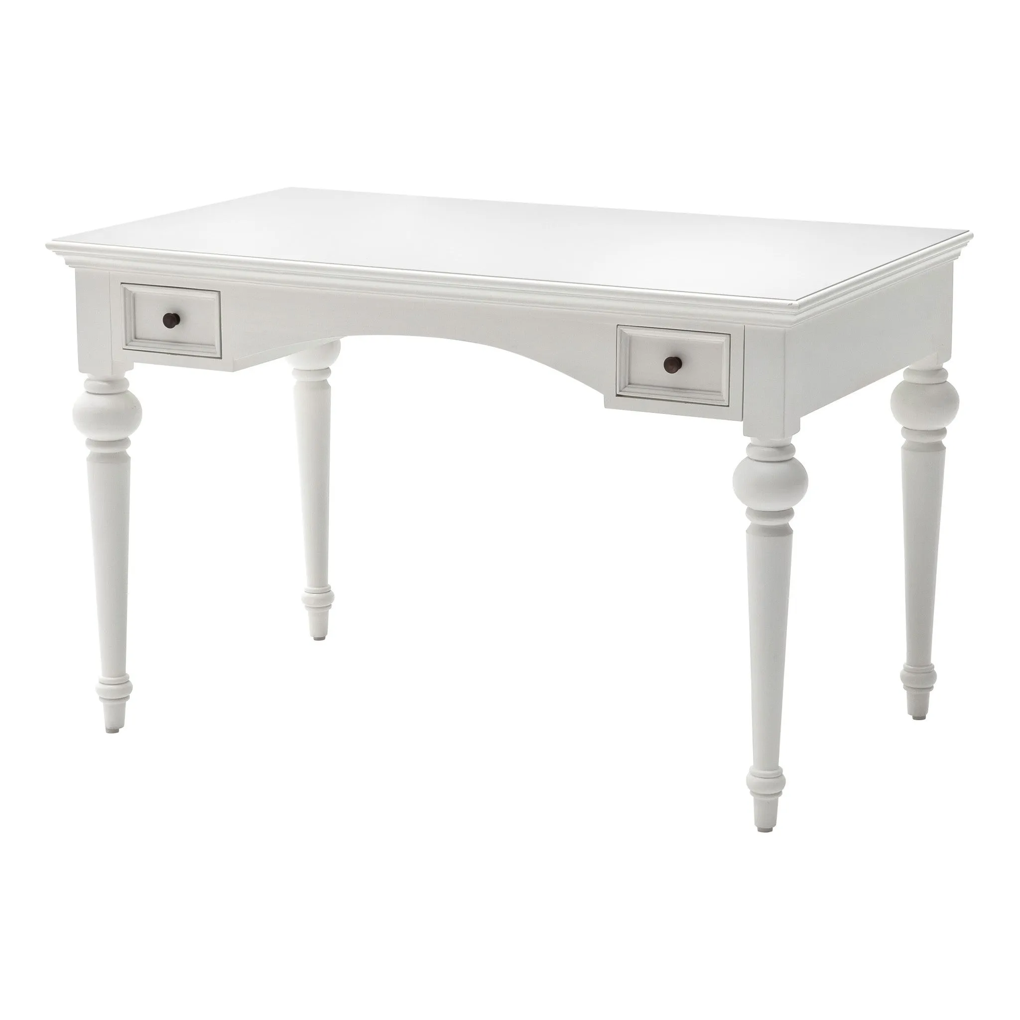 Antiqued White Provencial Writing or Computer Desk with Hutch By Homeroots