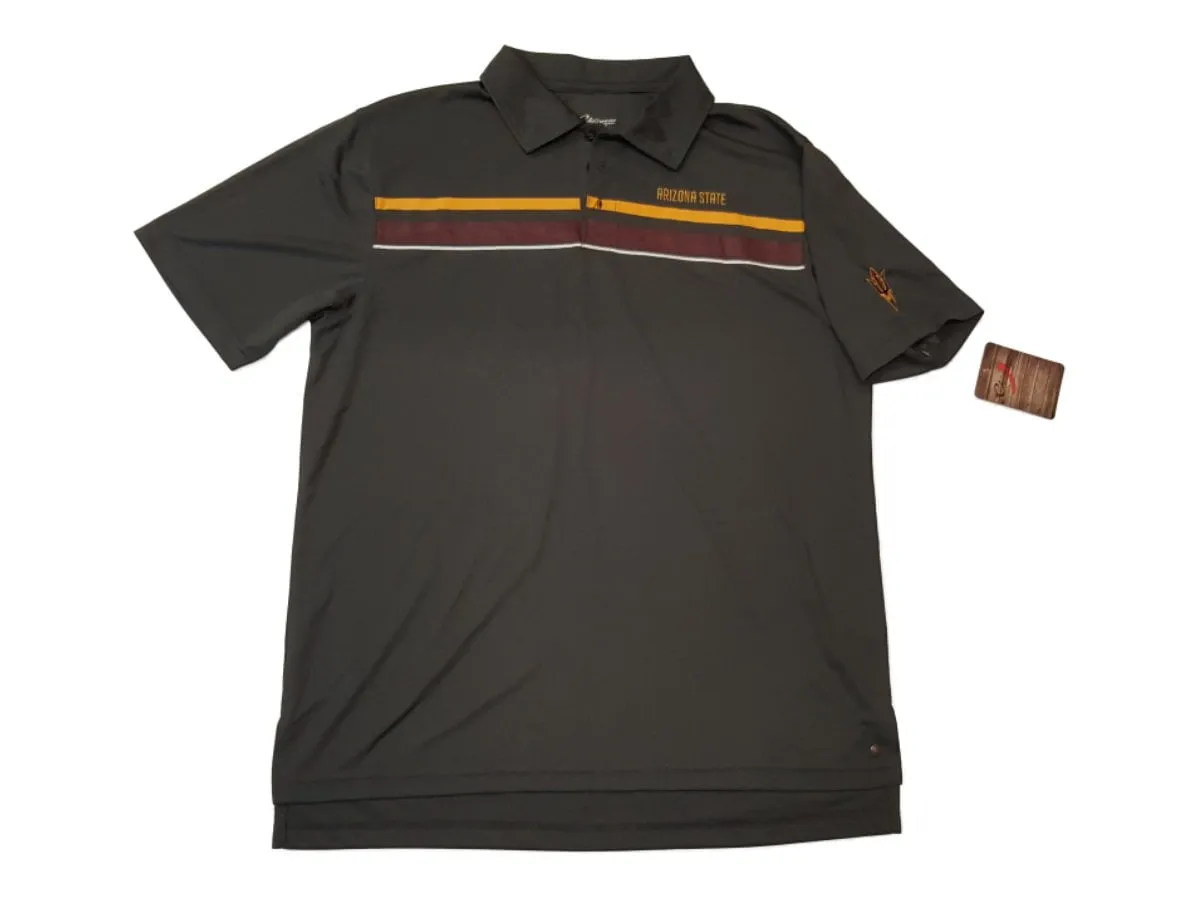 Arizona State Sun Devils Chiliwear Gray 3 Button Placket Performance SS Polo (L)