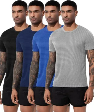Arjen Kroos Men's Quick Dry Fit Running T-Shirts 4 Pack Activewear Gym Shirts Breathable Workout Undershirts