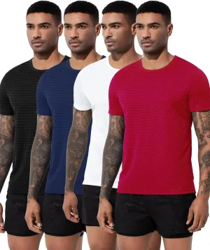 Arjen Kroos Men's Quick Dry Fit Running T-Shirts 4 Pack Activewear Gym Shirts Breathable Workout Undershirts