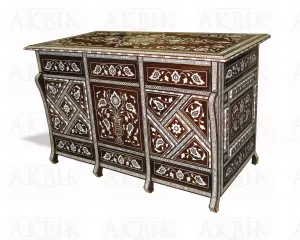 Artisan-Crafted Mother of Pearl Inlaid Desk: Aspiration Design