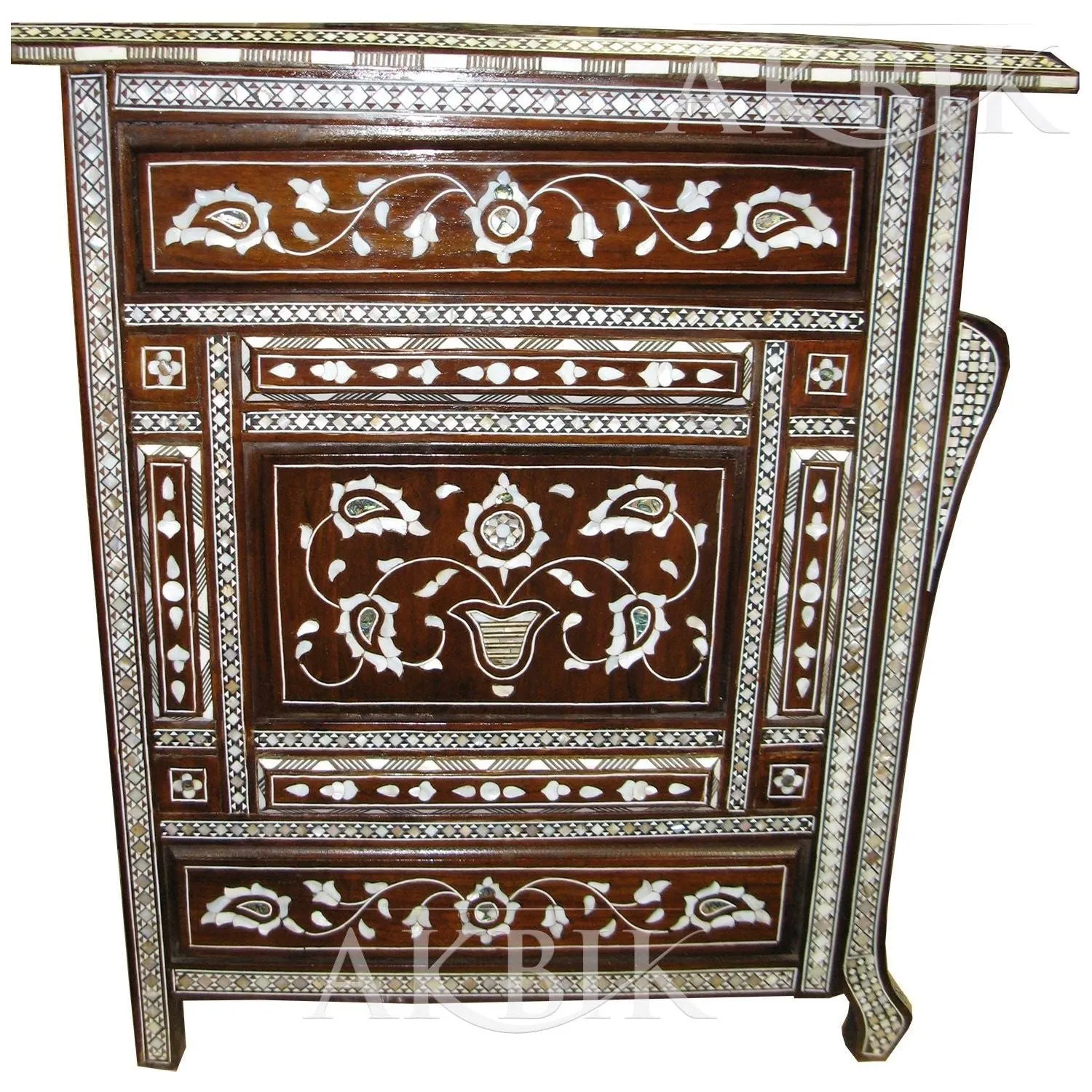 Artisan-Crafted Mother of Pearl Inlaid Desk: Aspiration Design