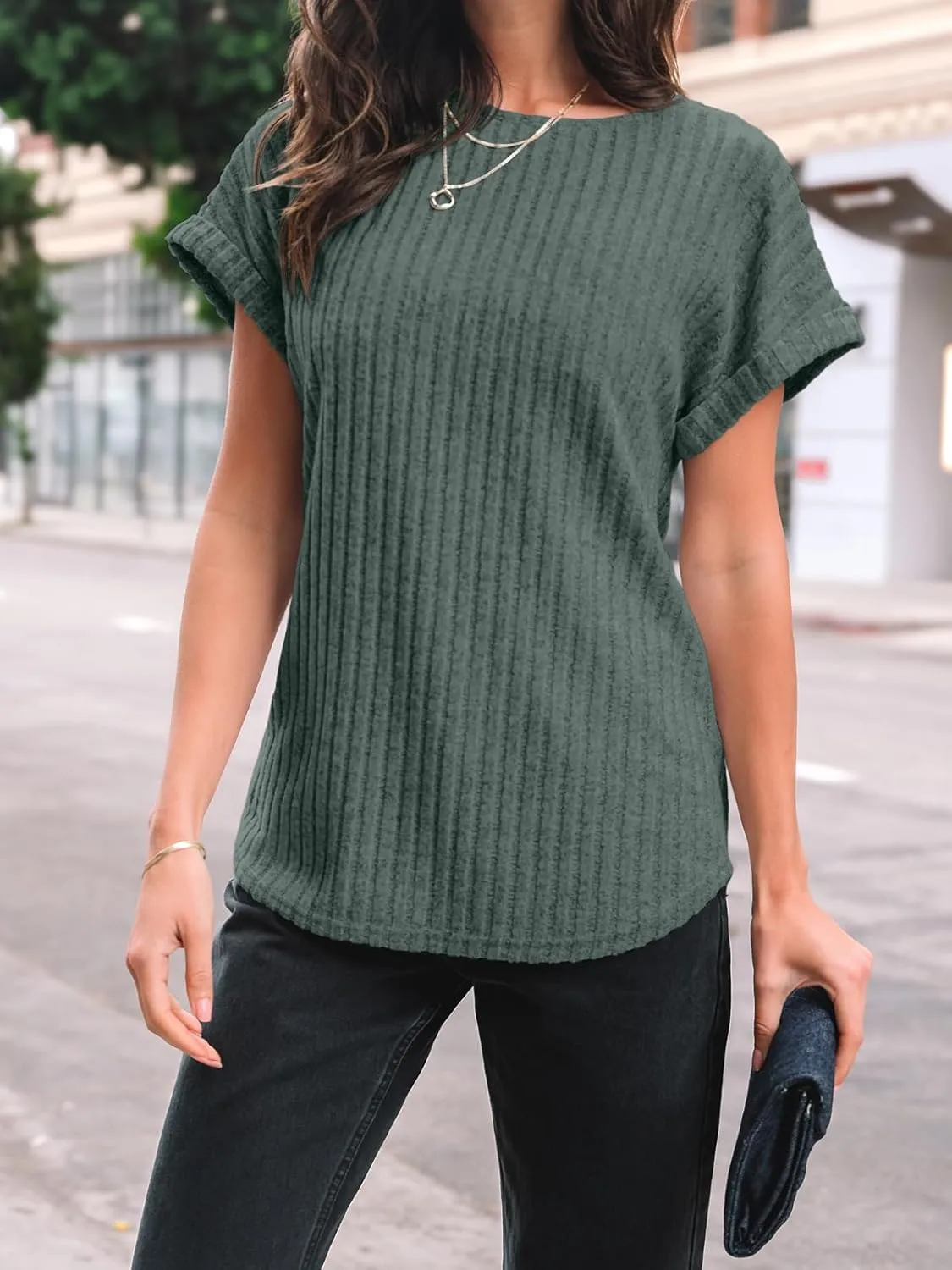 AUTOMET Women Shirts Summer Sweaters Regular Fit Short Sleeve Tunic Tops 2025 Dressy Casual Business Blouses