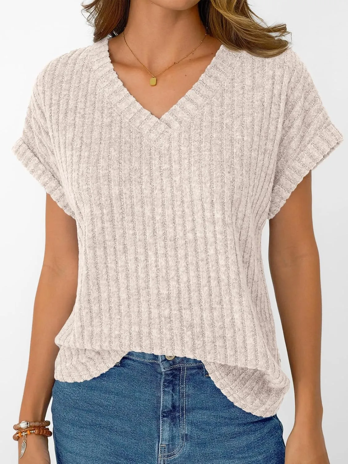AUTOMET Women Tops Summer Sweaters Short Sleeve V Neck Shirts 2025 Spring Fashion Dressy Casual Business Tunic Blouses