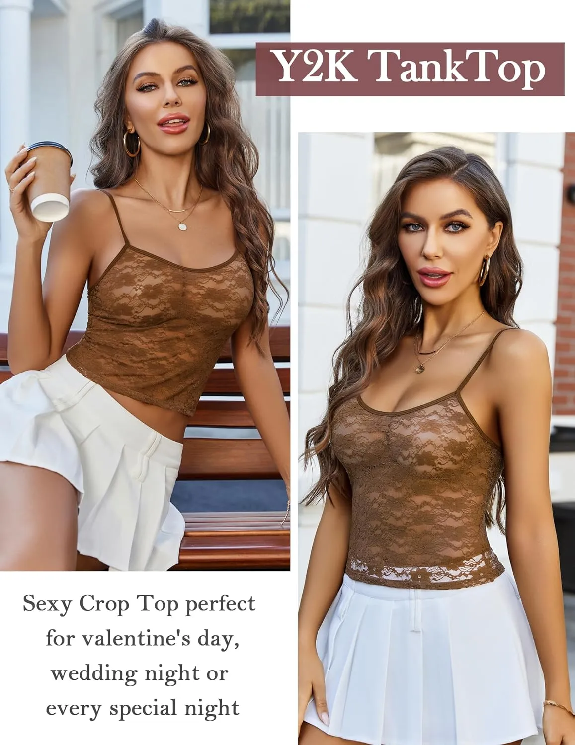 Avidlove Bralettes for Women Lace Spaghetti Strap Camisole Y2k Crop Tops Going Out Tank Tops