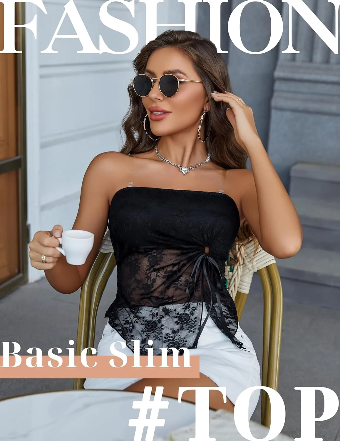 Avidlove Going Out Tops for Women Lace Camisole Y2k Tube Crop Tops Side Slit Bralettes Lingerie