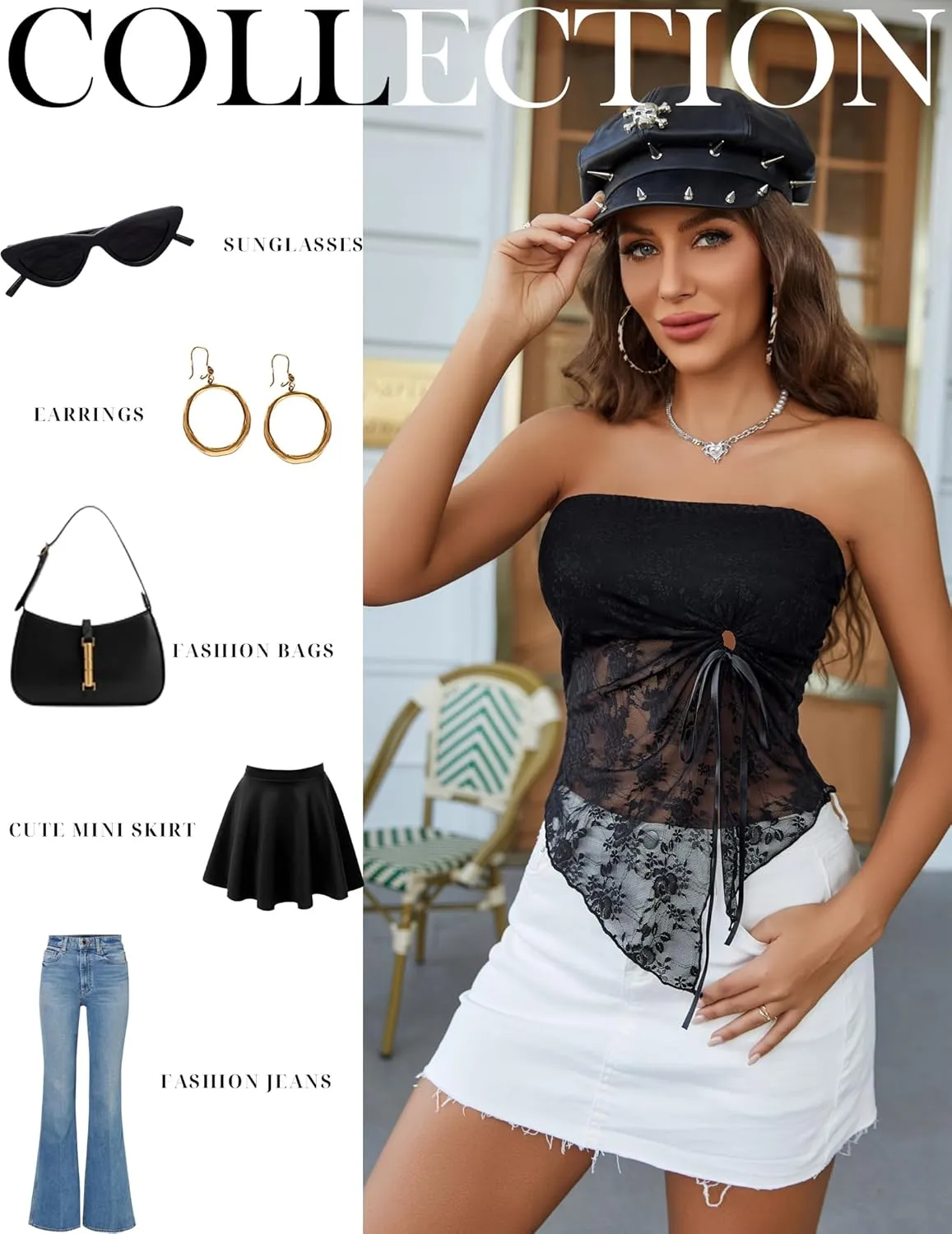 Avidlove Going Out Tops for Women Lace Camisole Y2k Tube Crop Tops Side Slit Bralettes Lingerie