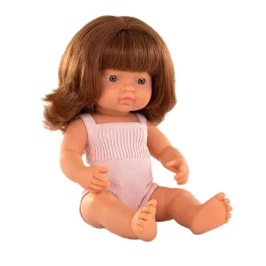 Baby Doll Redhead Caucasian in Pink Rompers