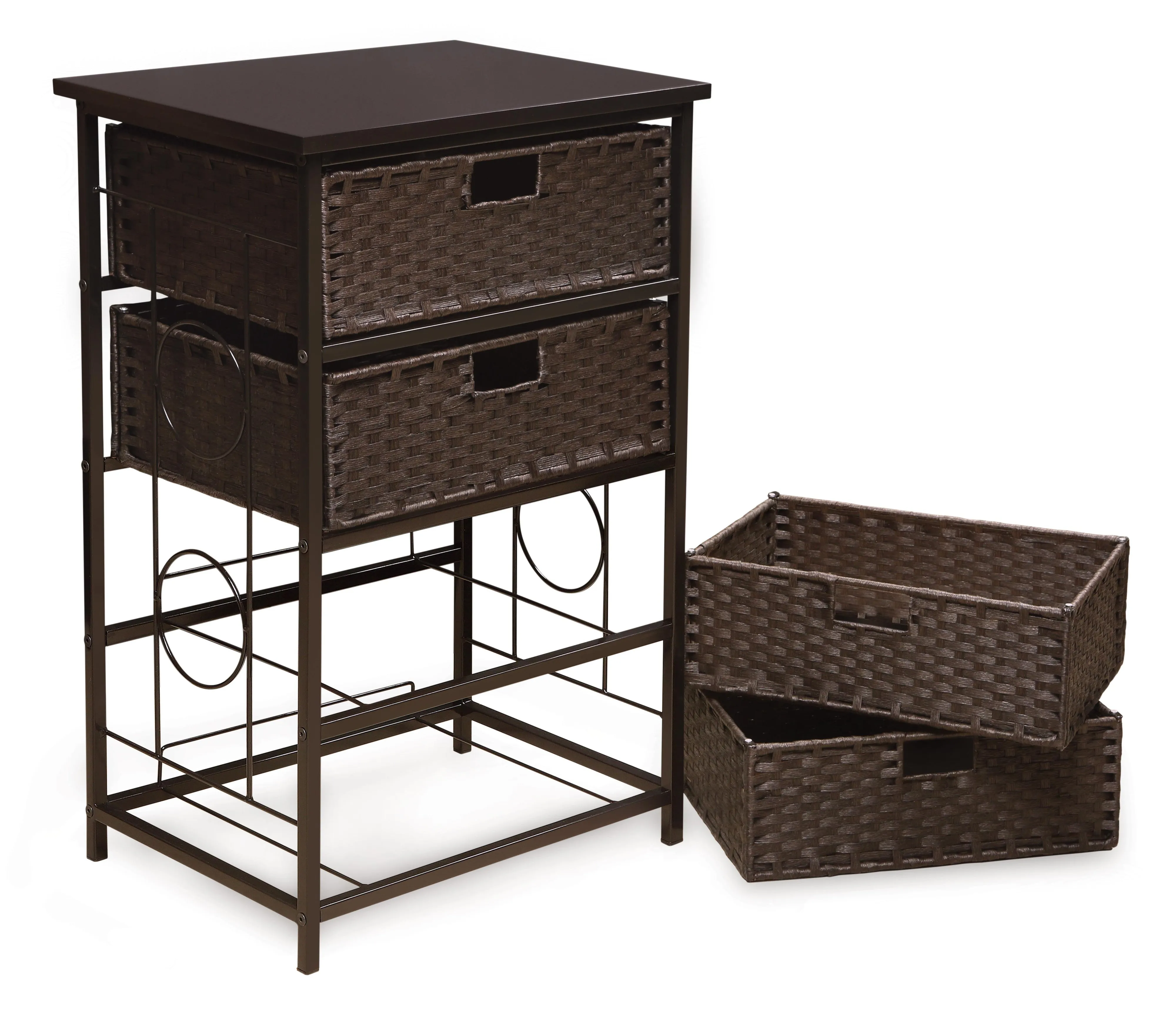 Badger Basket August Collection Tall Four Basket Storage Unit - Espresso