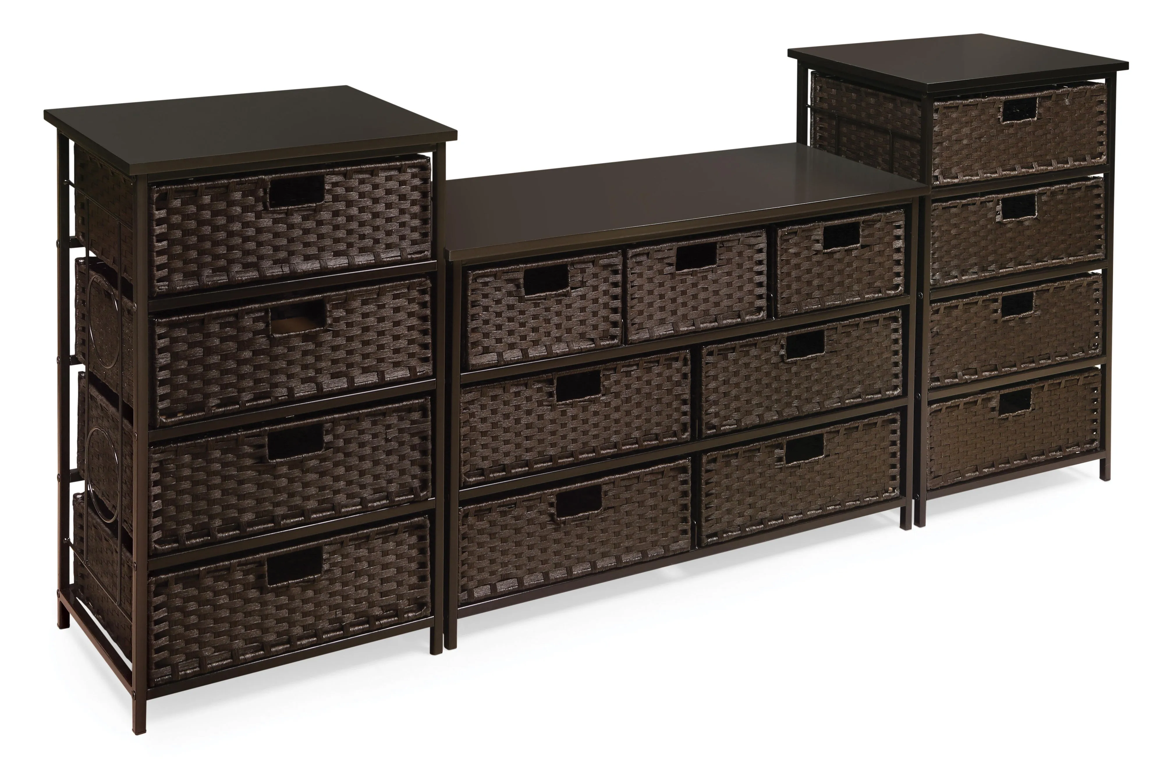 Badger Basket August Collection Tall Four Basket Storage Unit - Espresso