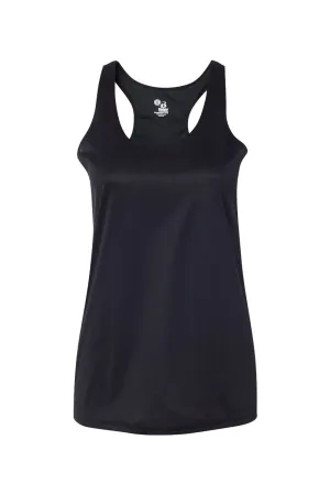 Badger Womens B-Core Moisture Wicking Racerback Tank Top - Black