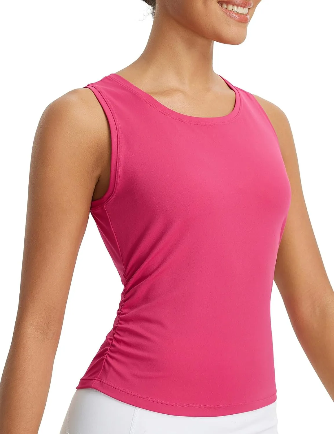 baleaf Women's Workout Tank Tops Sleeveless Athletic Gym Shirts Fitted Crop Tops Yoga Tennis Running