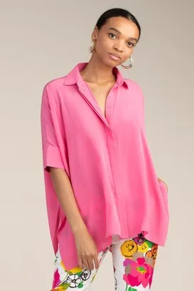 Barbados Silk Poncho Style Top