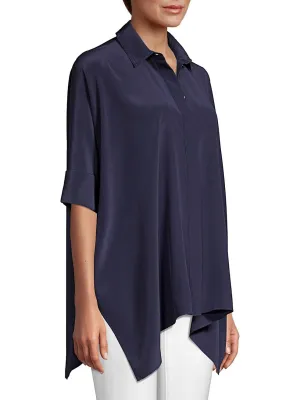 Barbados Silk Poncho Style Top