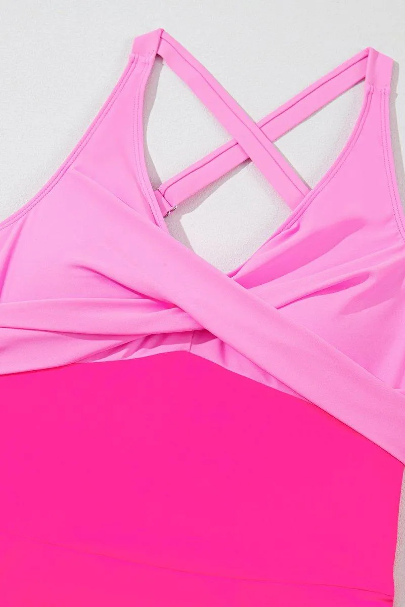 Barbie Pink Crisscross One-Piece Swimwear