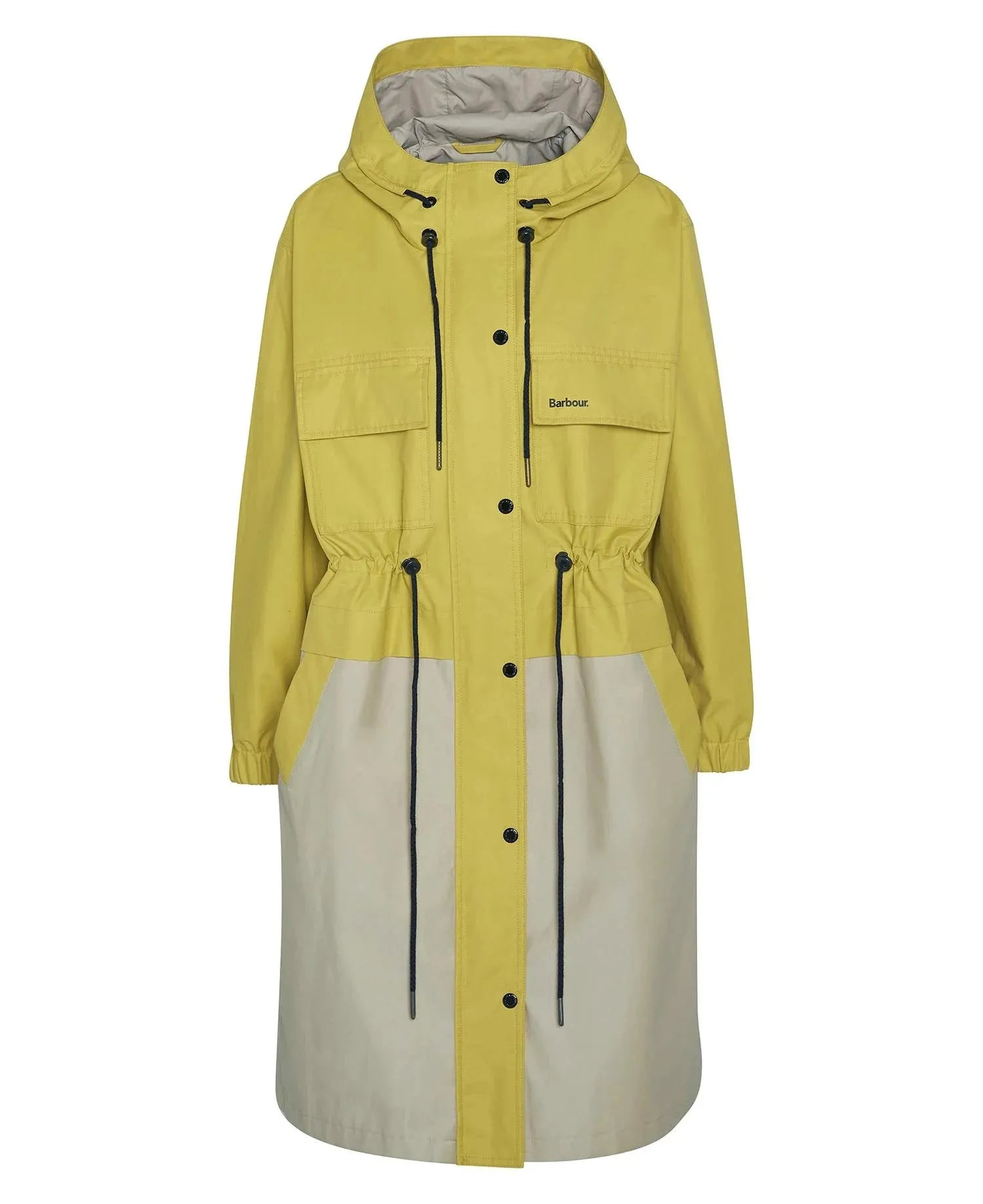 Barbour Evie Showerproof Parka in Limeade/Light Sand