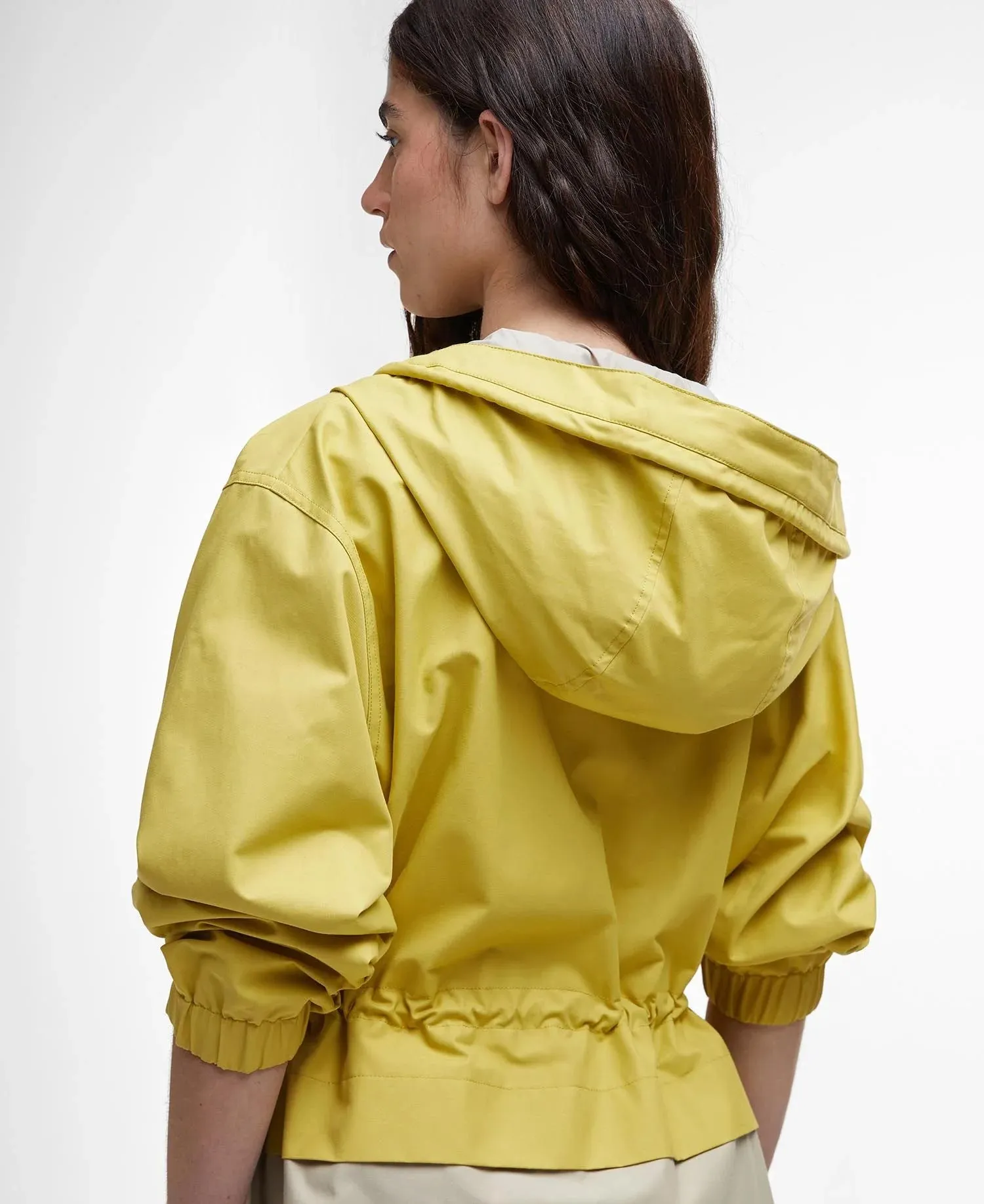Barbour Evie Showerproof Parka in Limeade/Light Sand