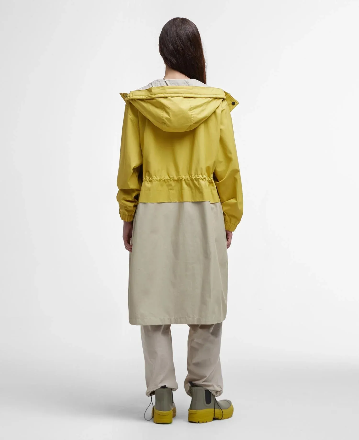 Barbour Evie Showerproof Parka in Limeade/Light Sand