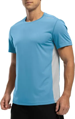 BASUDAM Men's Short Sleeve Shirts Quick Dry Cooling UPF 50  Lightweight Athletic T-Shirts Running Workout Tops