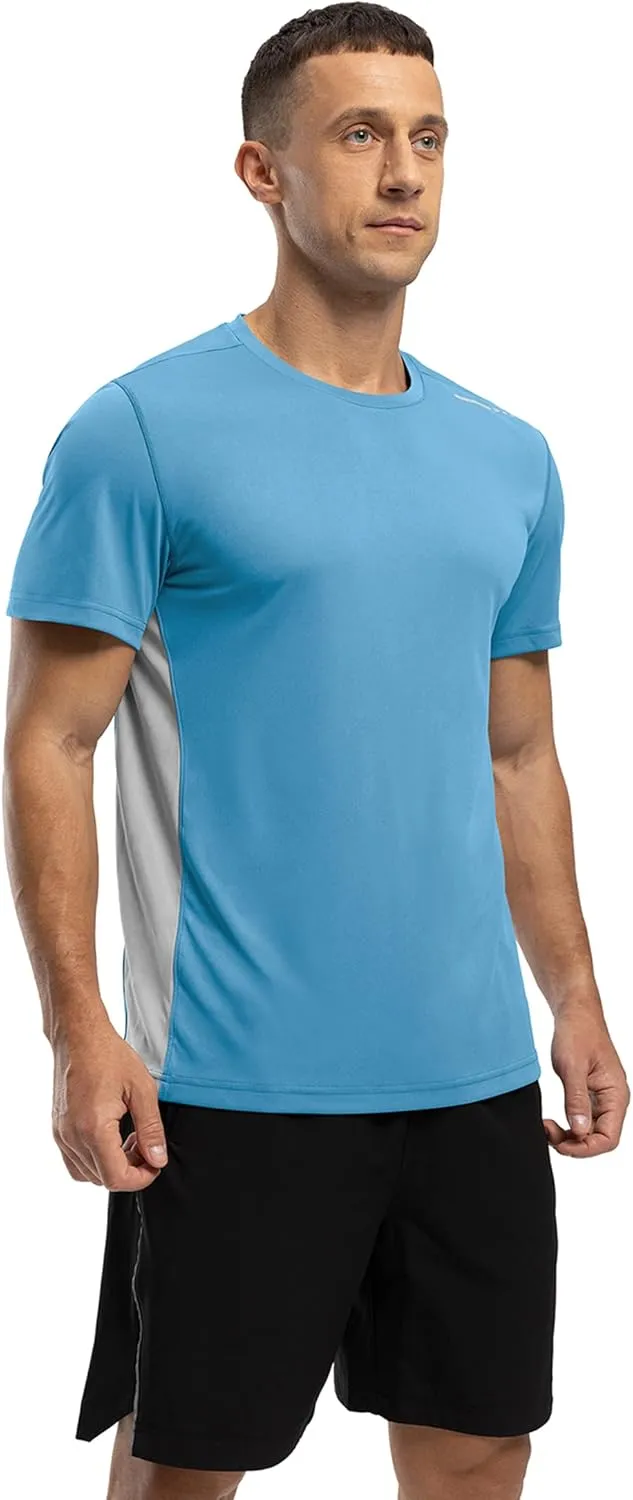 BASUDAM Men's Short Sleeve Shirts Quick Dry Cooling UPF 50  Lightweight Athletic T-Shirts Running Workout Tops
