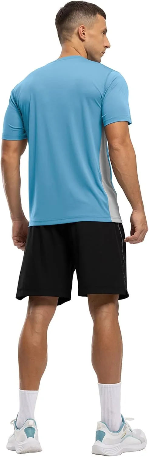 BASUDAM Men's Short Sleeve Shirts Quick Dry Cooling UPF 50  Lightweight Athletic T-Shirts Running Workout Tops