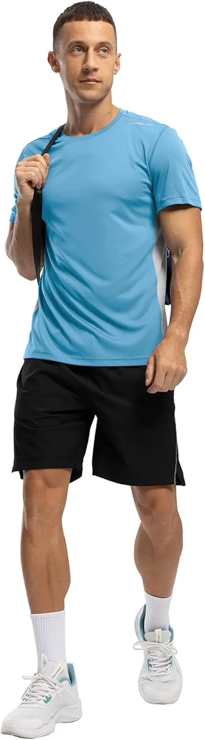 BASUDAM Men's Short Sleeve Shirts Quick Dry Cooling UPF 50  Lightweight Athletic T-Shirts Running Workout Tops
